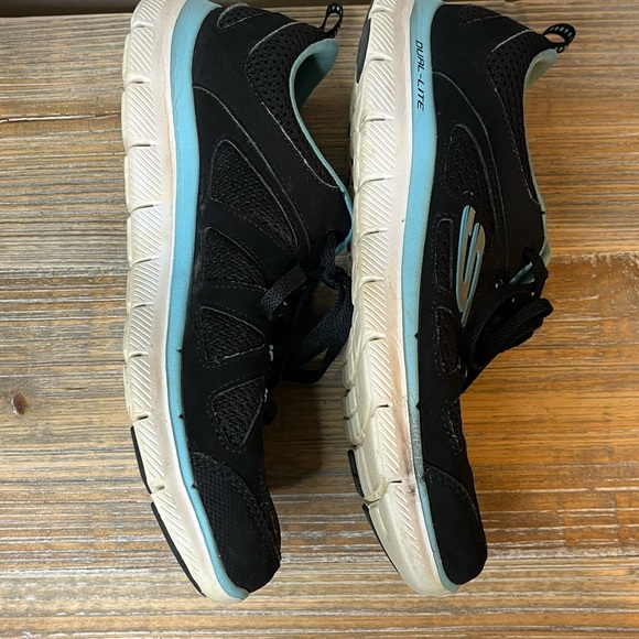 Women's Wide Fit Skechers Flex Appeal 2.0 Walking Sneakers Black Suede Size 8 - Picture 2 of 8